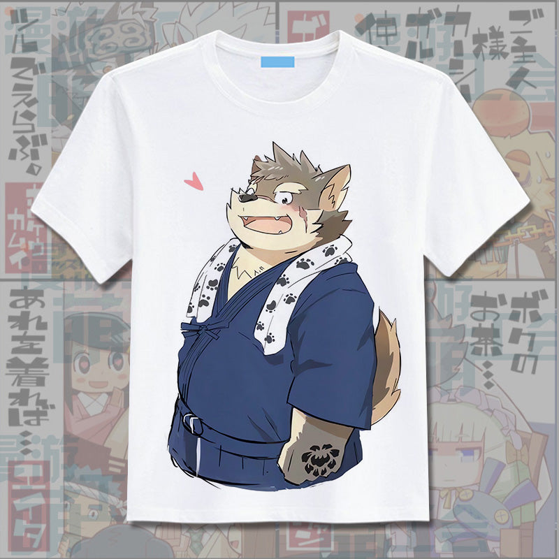 Customizable furry short-sleeved T-shirt