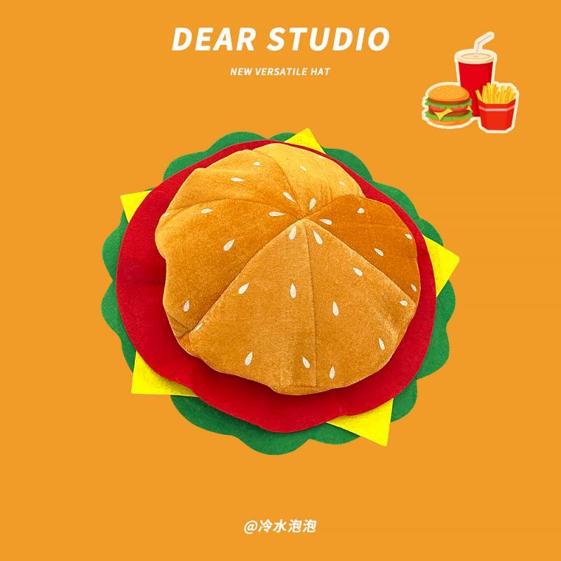 Cute funny girl hamburger hat