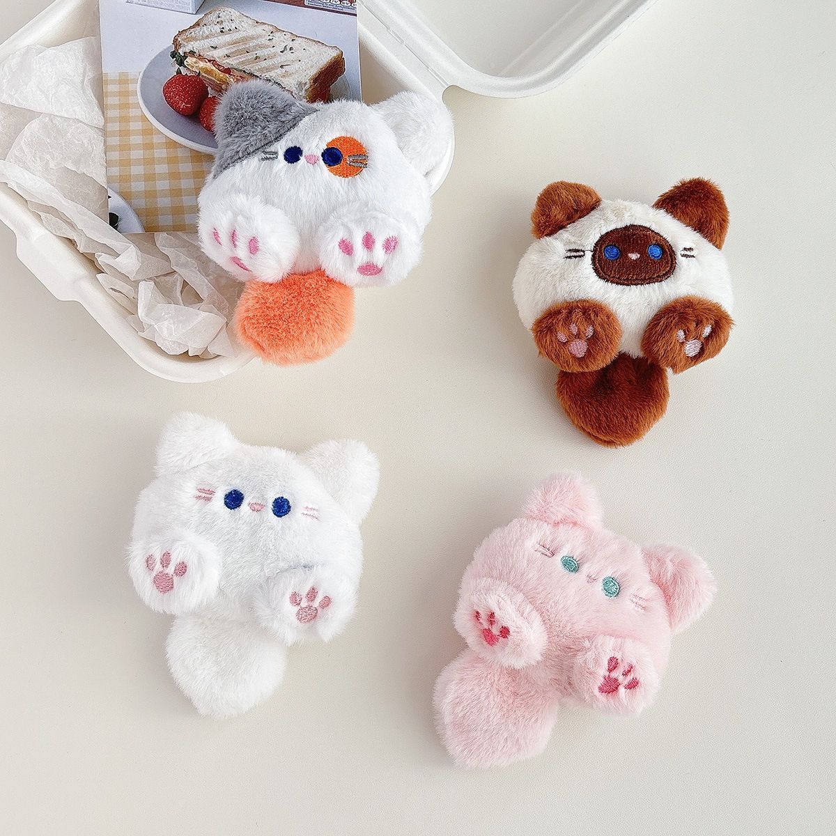 Cartoon plush cat accessories