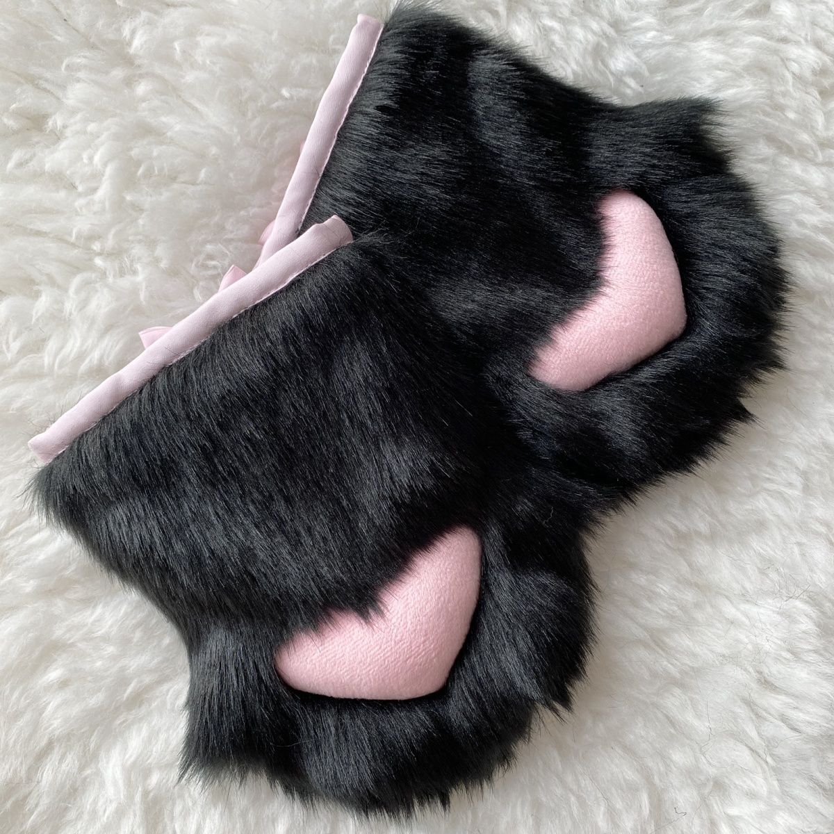 Furry handmade love pads close to the claws