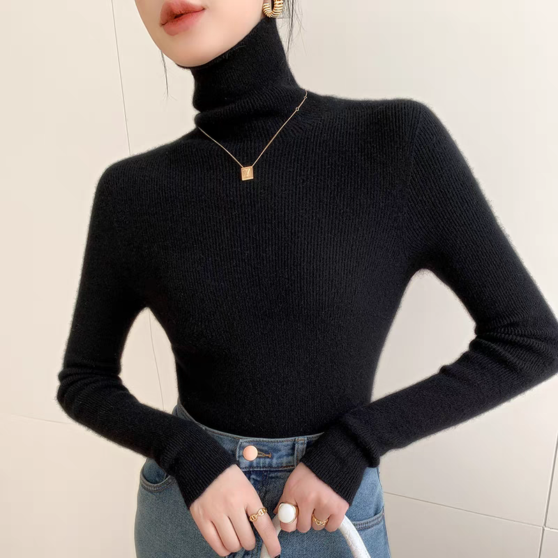 Autumn and Winter Fashion 100 Turtleneck Slim Cardigan