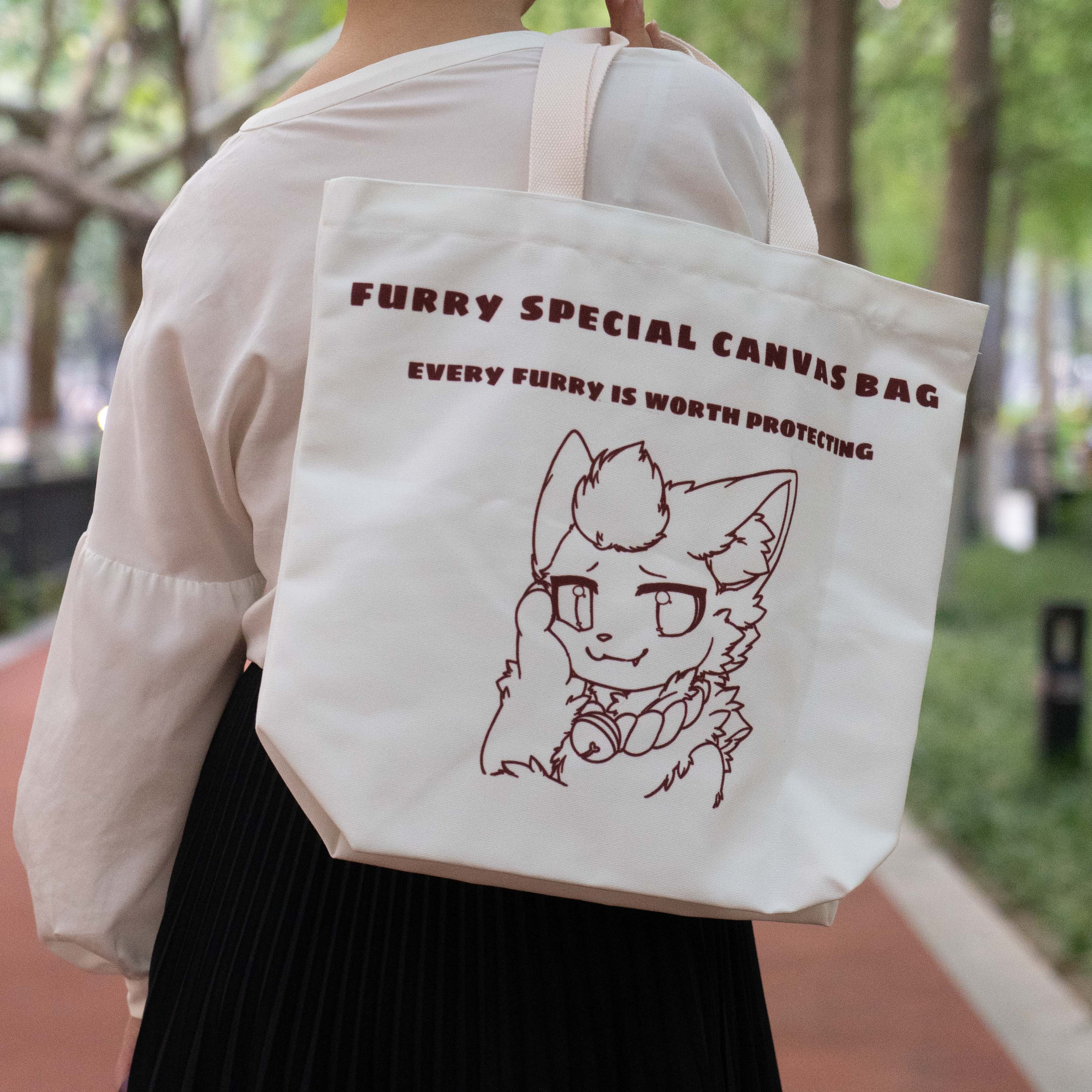 Customizable furry canvas bag furry peripherals