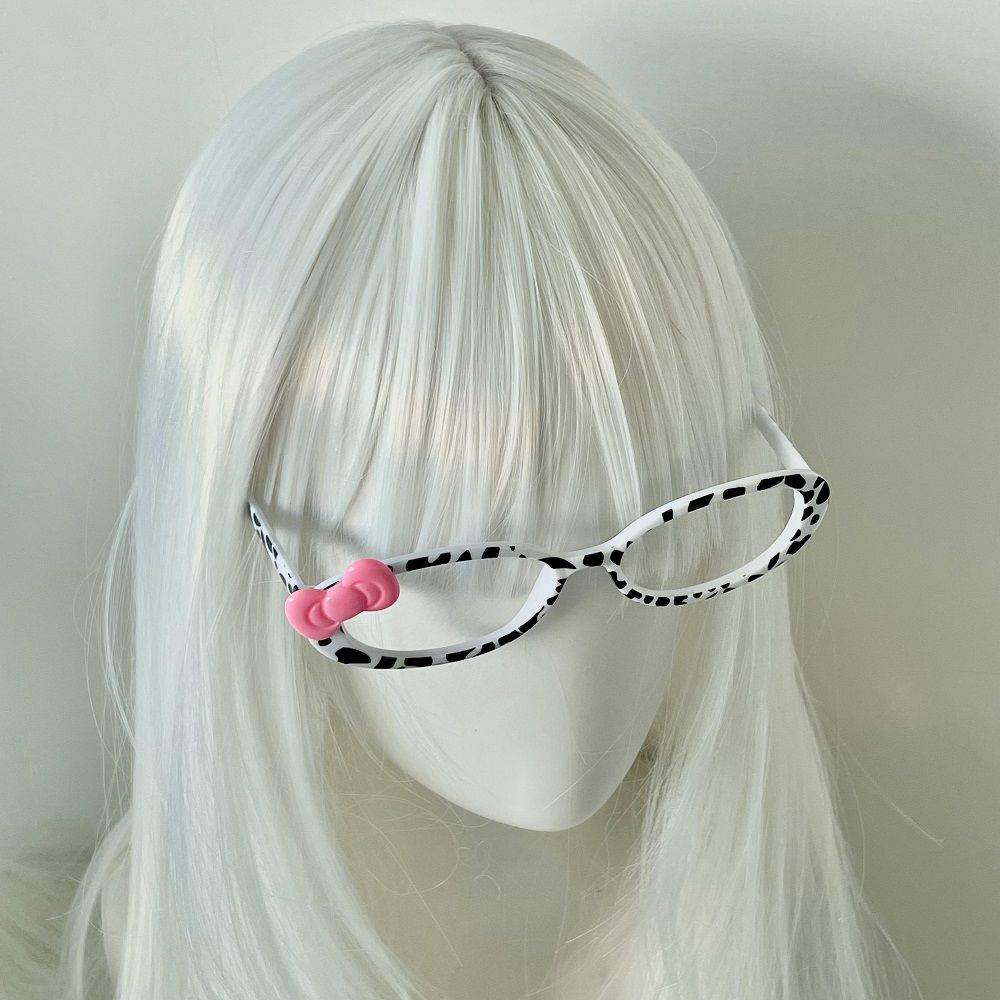 y2k retro cow pattern bow eyeglass frame
