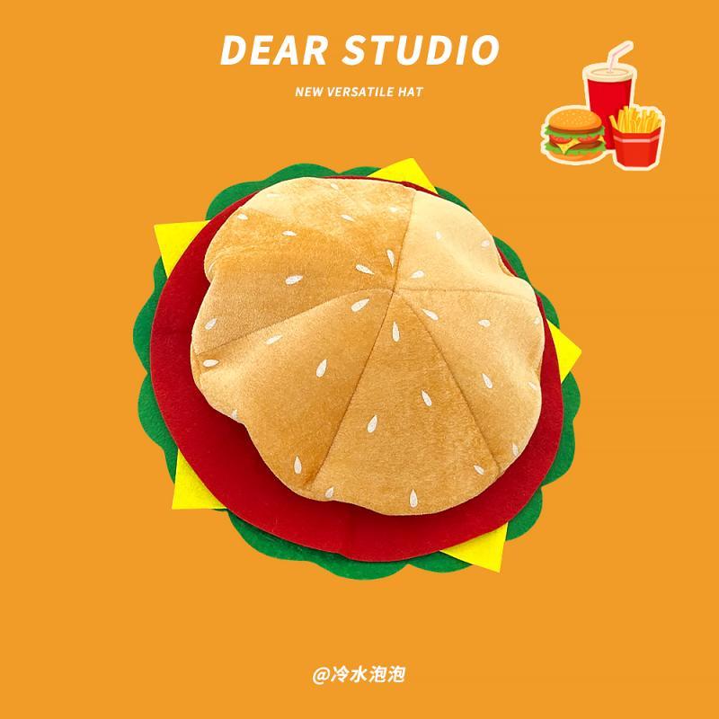 Cute funny girl hamburger hat
