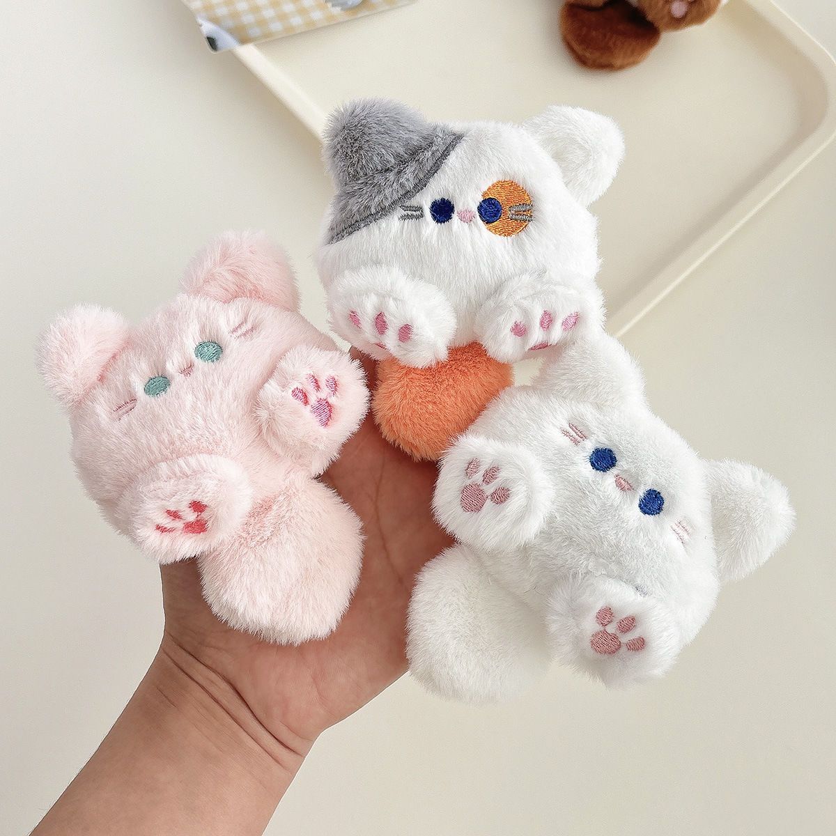 Cartoon plush cat accessories