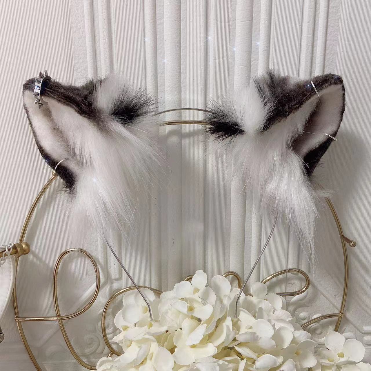 Cute lolita collar with animal ears and tail