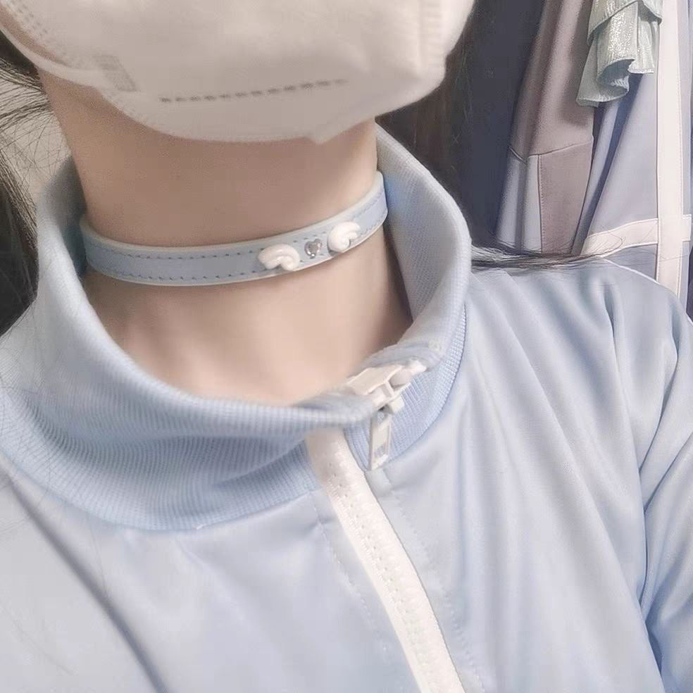 Angel wings heart choker necklace hot girl collar necklace