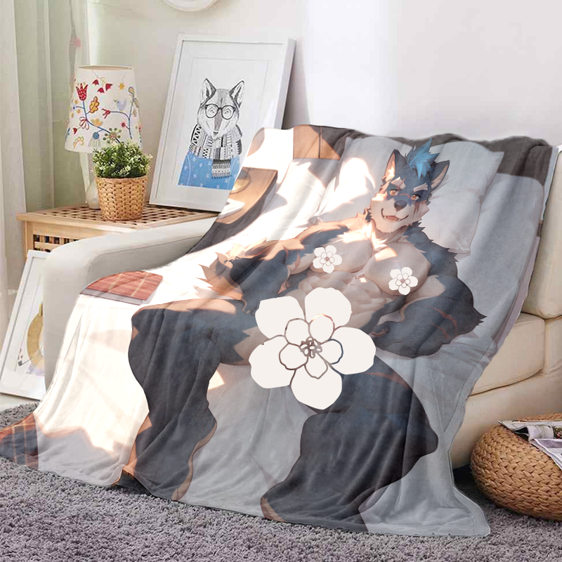 Custom Sleeping Series Furry Double-sided Flannel Blanket