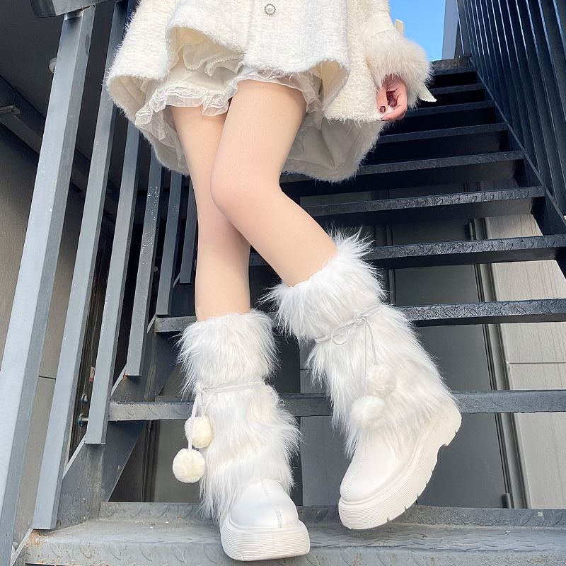 Y2K Pink Sweet Cool Deerskin Rope Socks