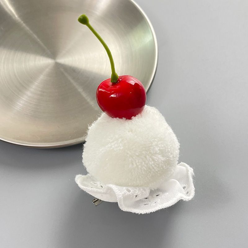 Fun Girl Cream Cherry hair clip