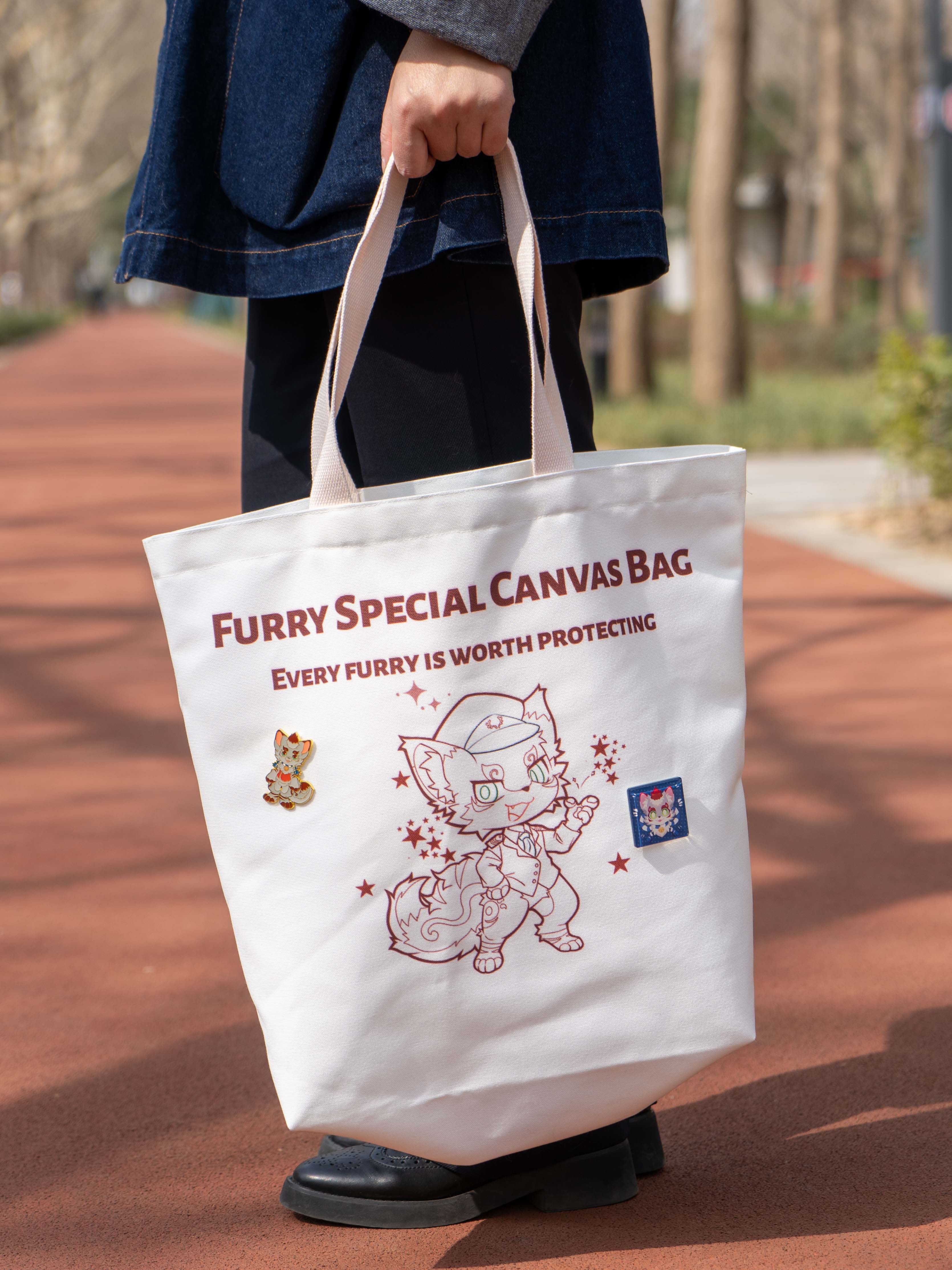 Customizable furry canvas bag furry peripherals