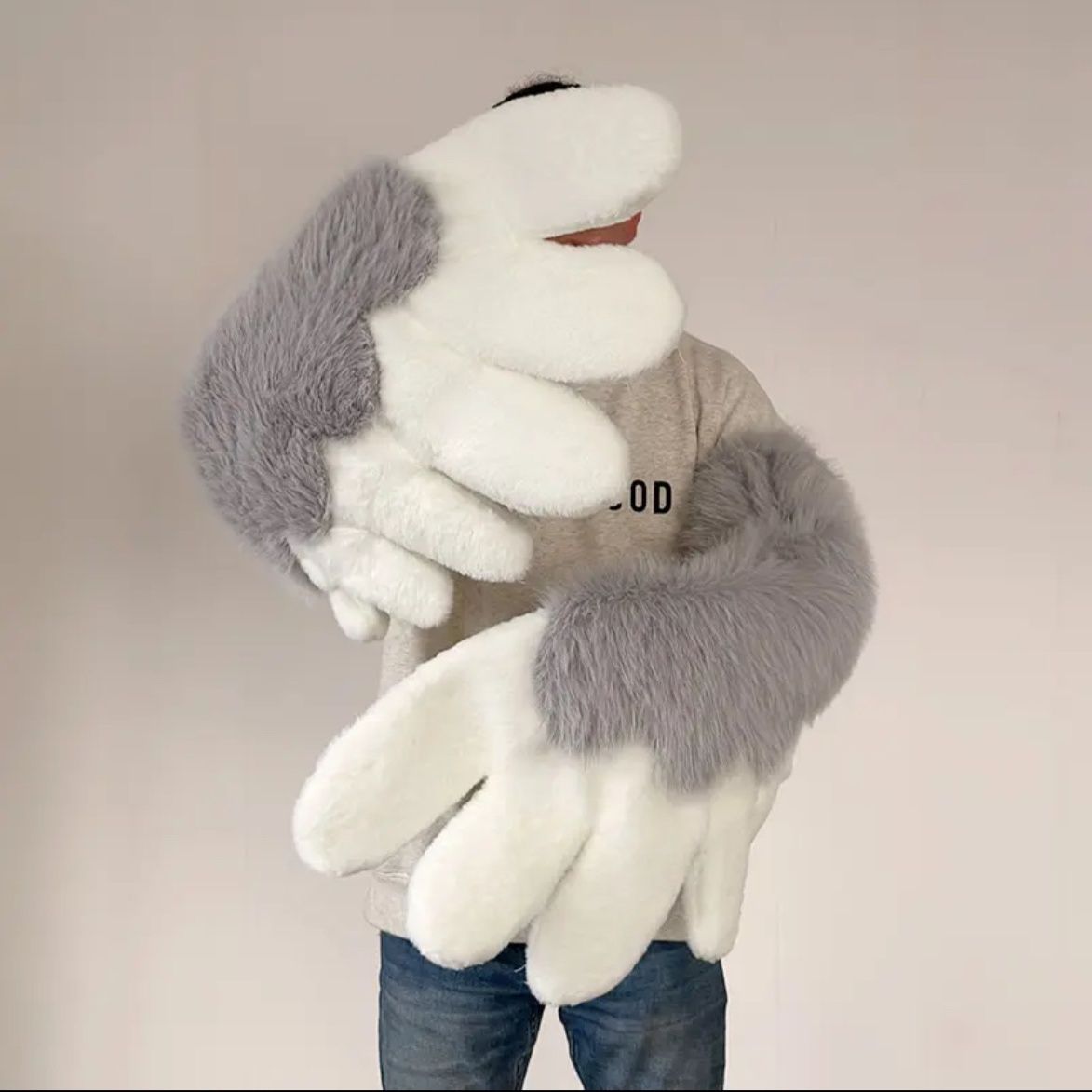 cos cute plush gloves wings animal claws