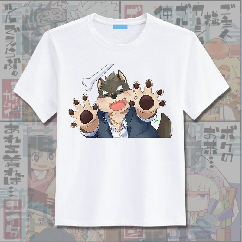 Customizable furry short-sleeved T-shirt