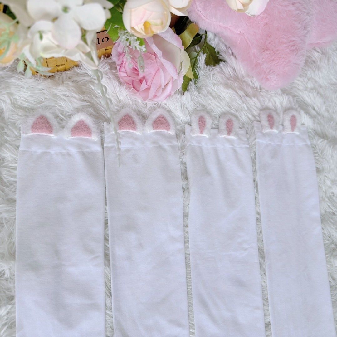 Cat-ear over knee stockings for summer