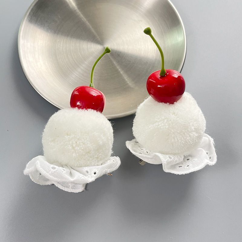 Fun Girl Cream Cherry hair clip