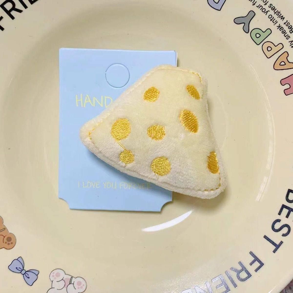 Cheese and cheese plush hairpin