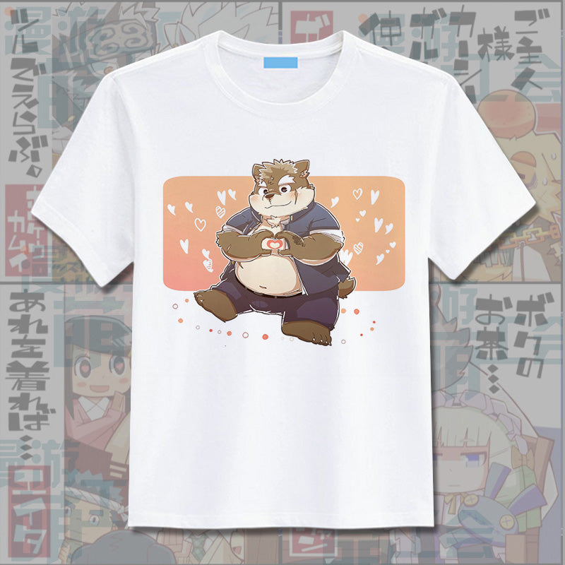 Customizable furry short-sleeved T-shirt