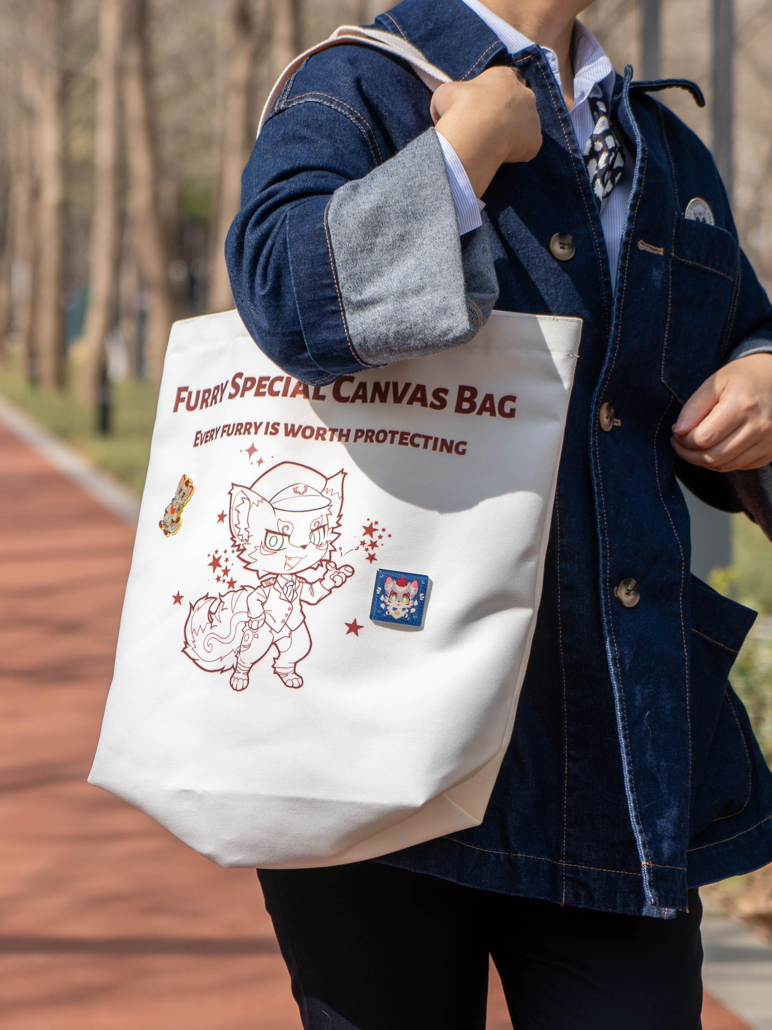 Customizable furry canvas bag furry peripherals