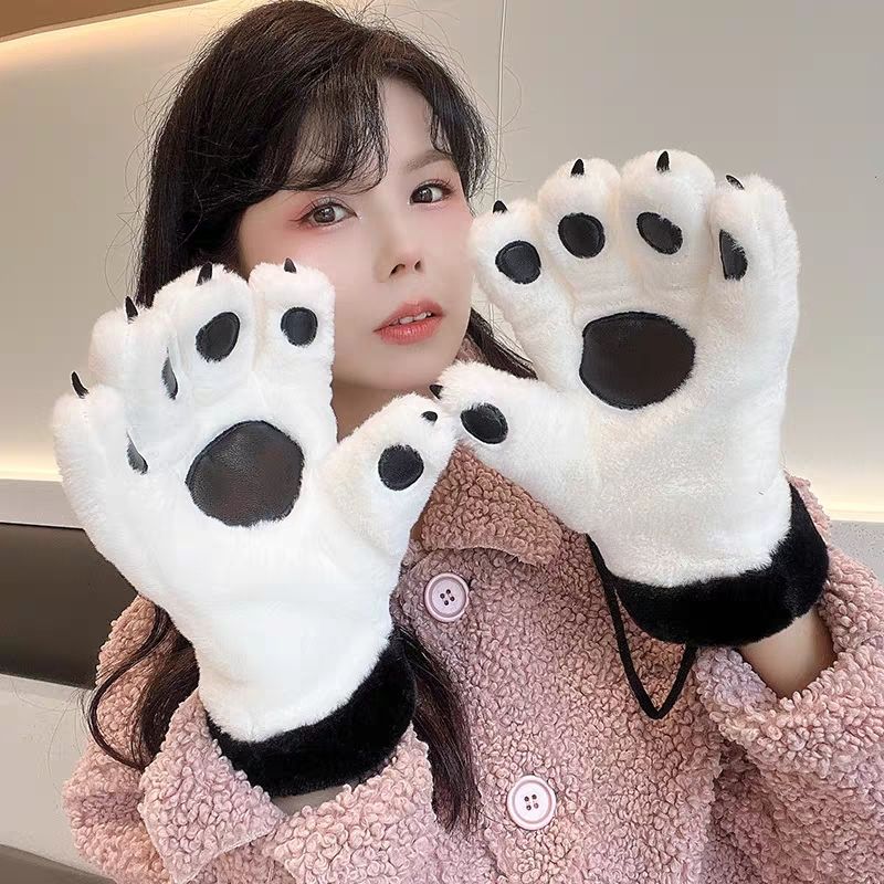 Cute bear paws with plush and thick furry claws