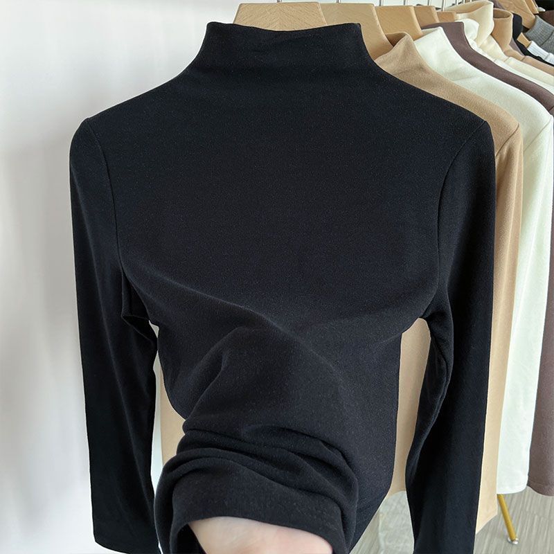 Autumn and winter half turtleneck bottoming shirt