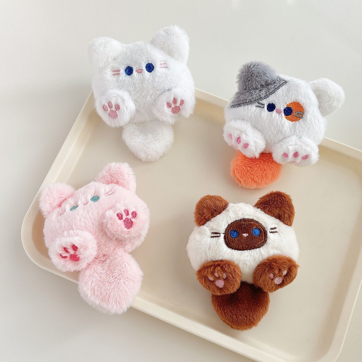 Cartoon plush cat accessories