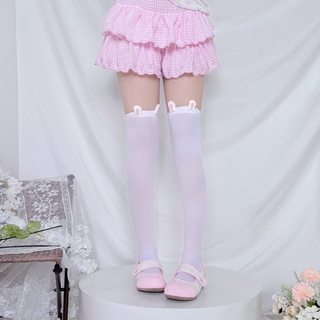 Cat-ear over knee stockings for summer