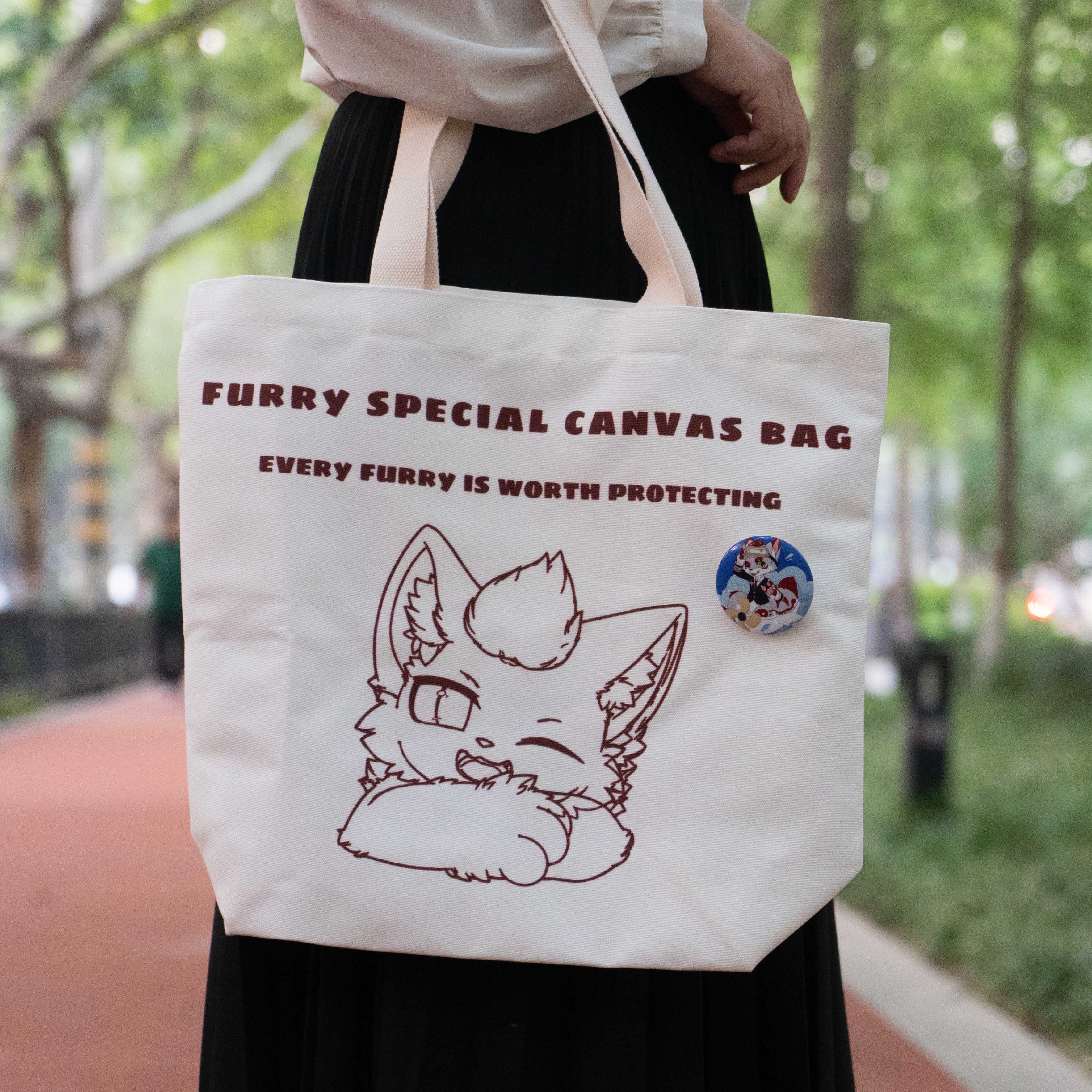 Customizable furry canvas bag furry peripherals