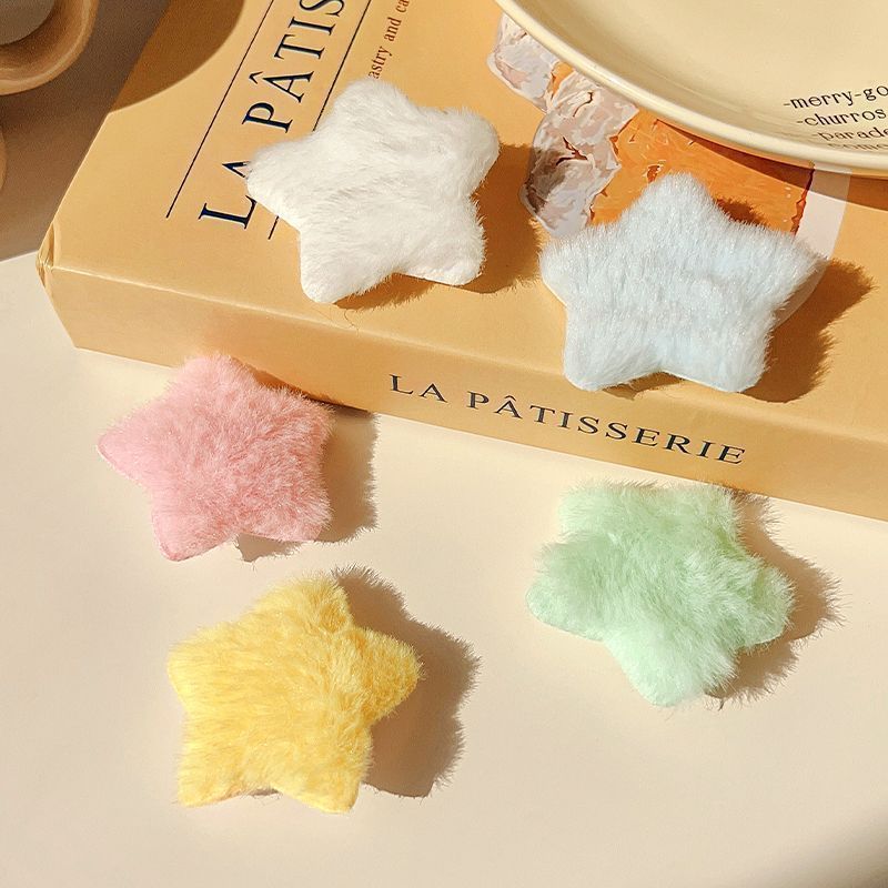 Colorful five-pointed star fur hair clip