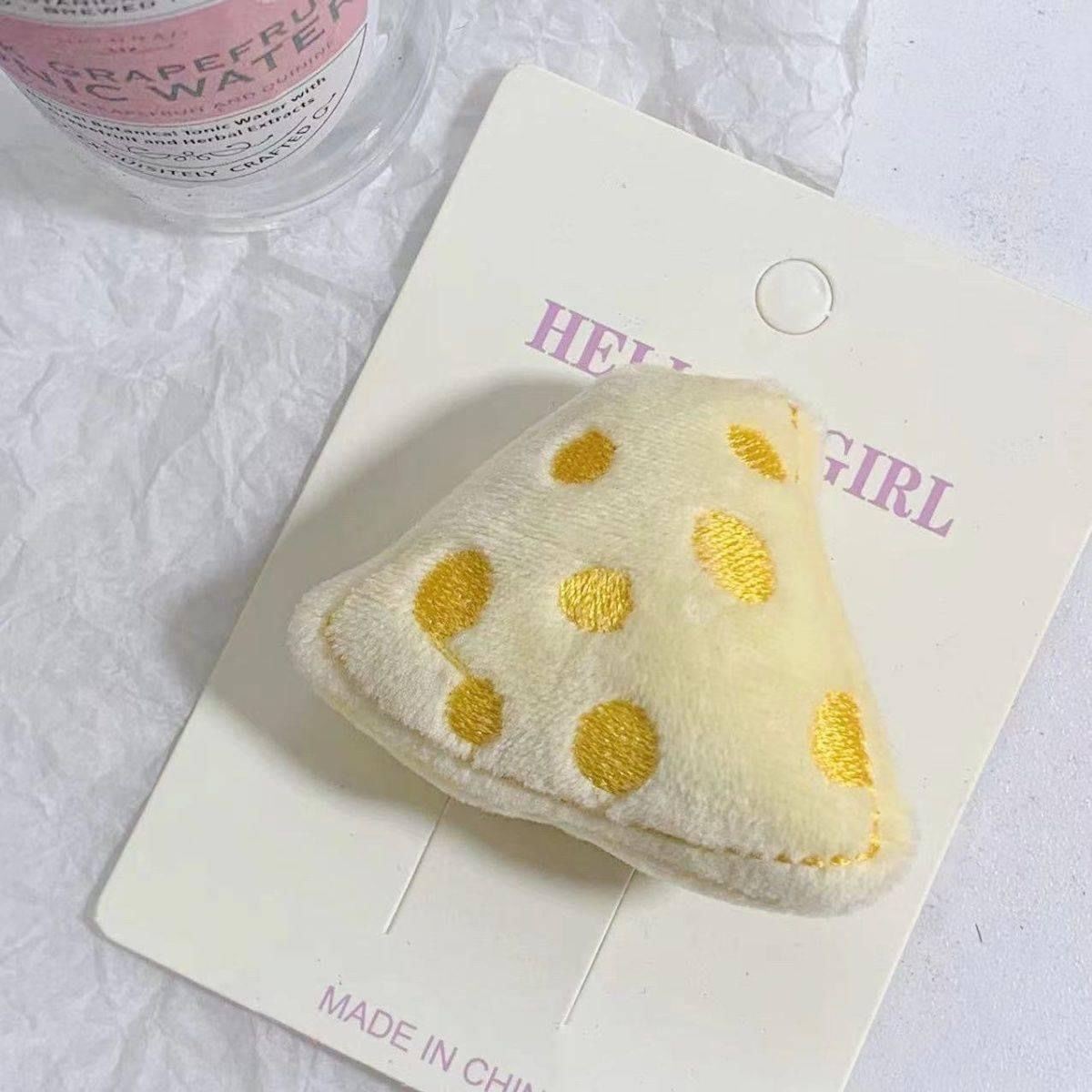 Cheese and cheese plush hairpin