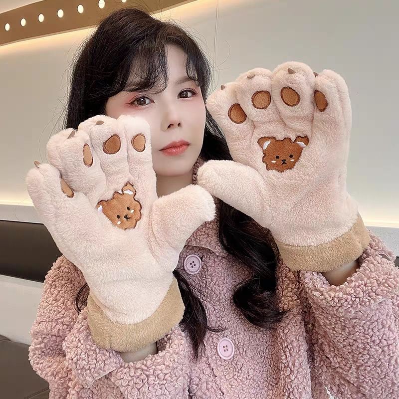 Cute bear paws with plush and thick furry claws