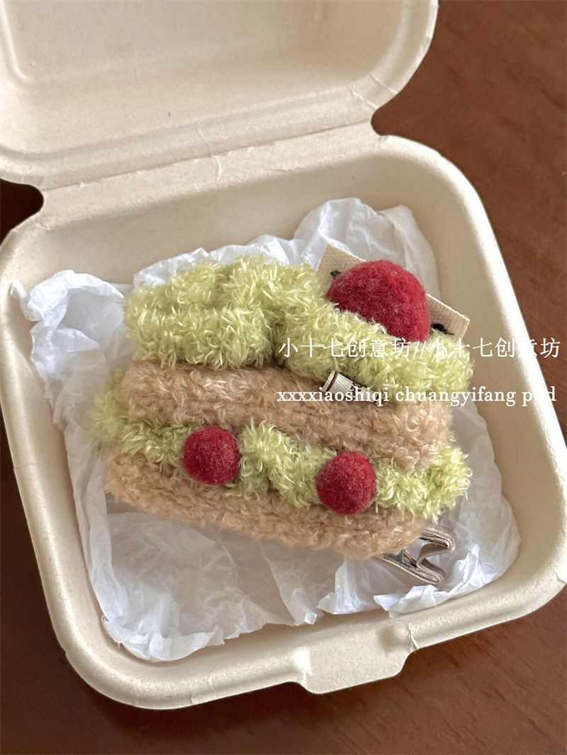 Cute Simulation Cake Plush Hair Clip