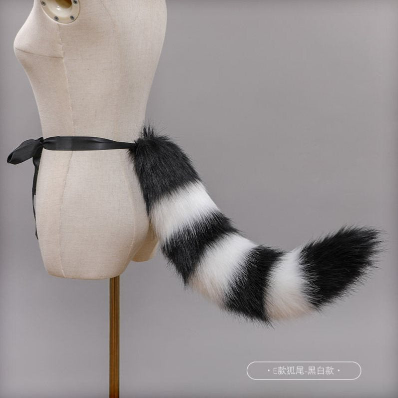 Tail cos cute plush animal ears headdress tail