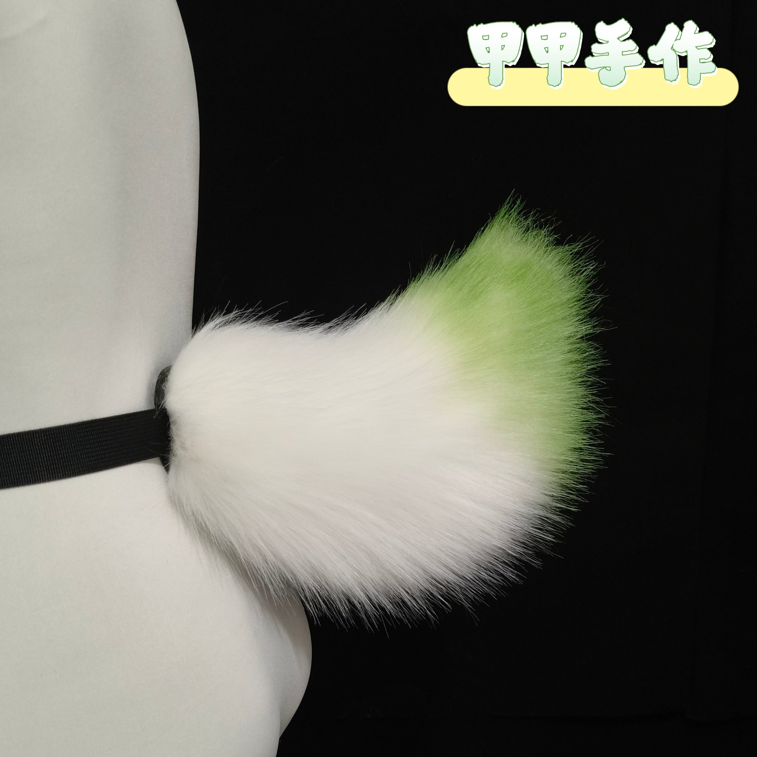 Handmade headdress with fruit rabbit ears and tail