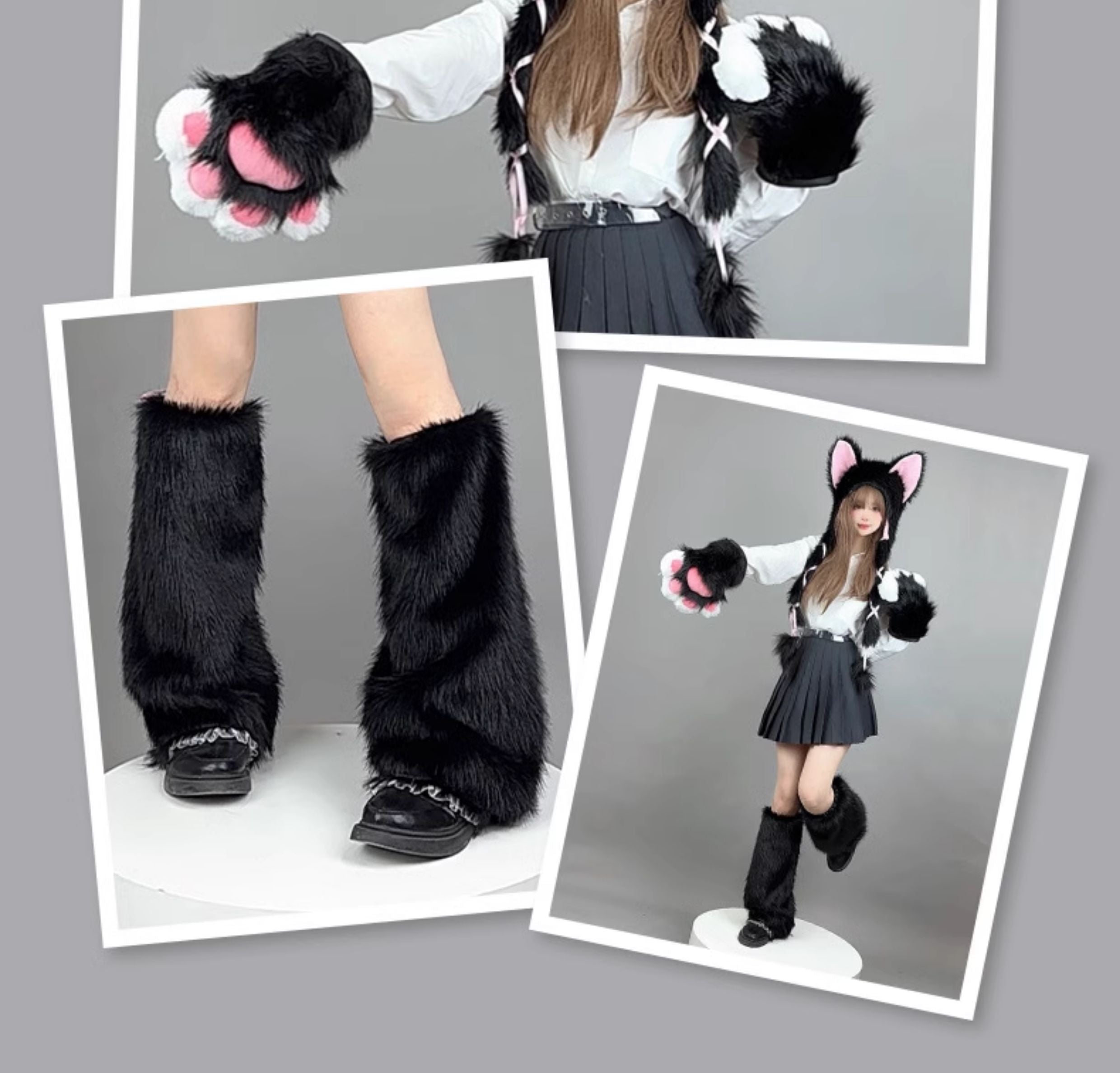 Cosplay props plush paw cat furry suit