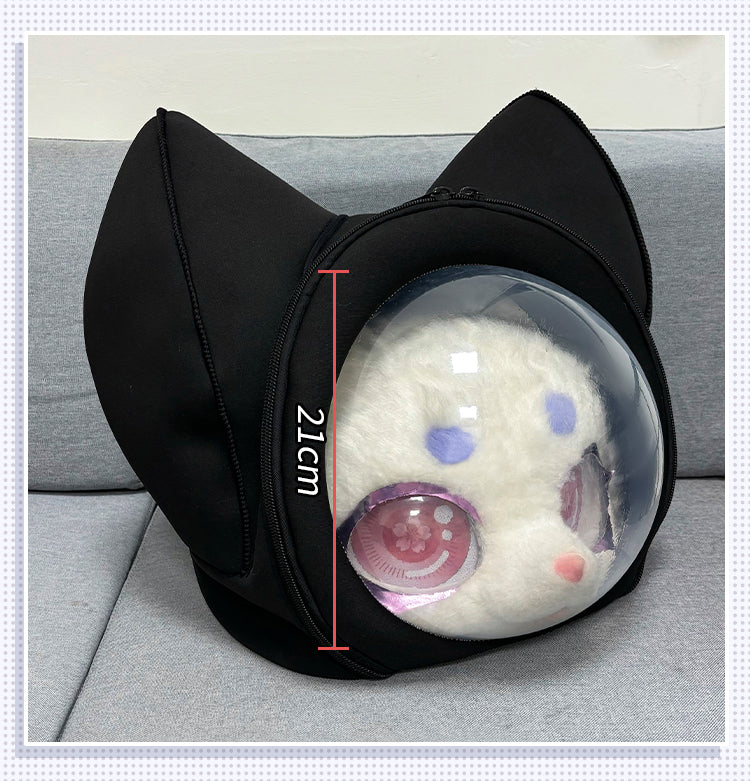 furry animal head portable backpack