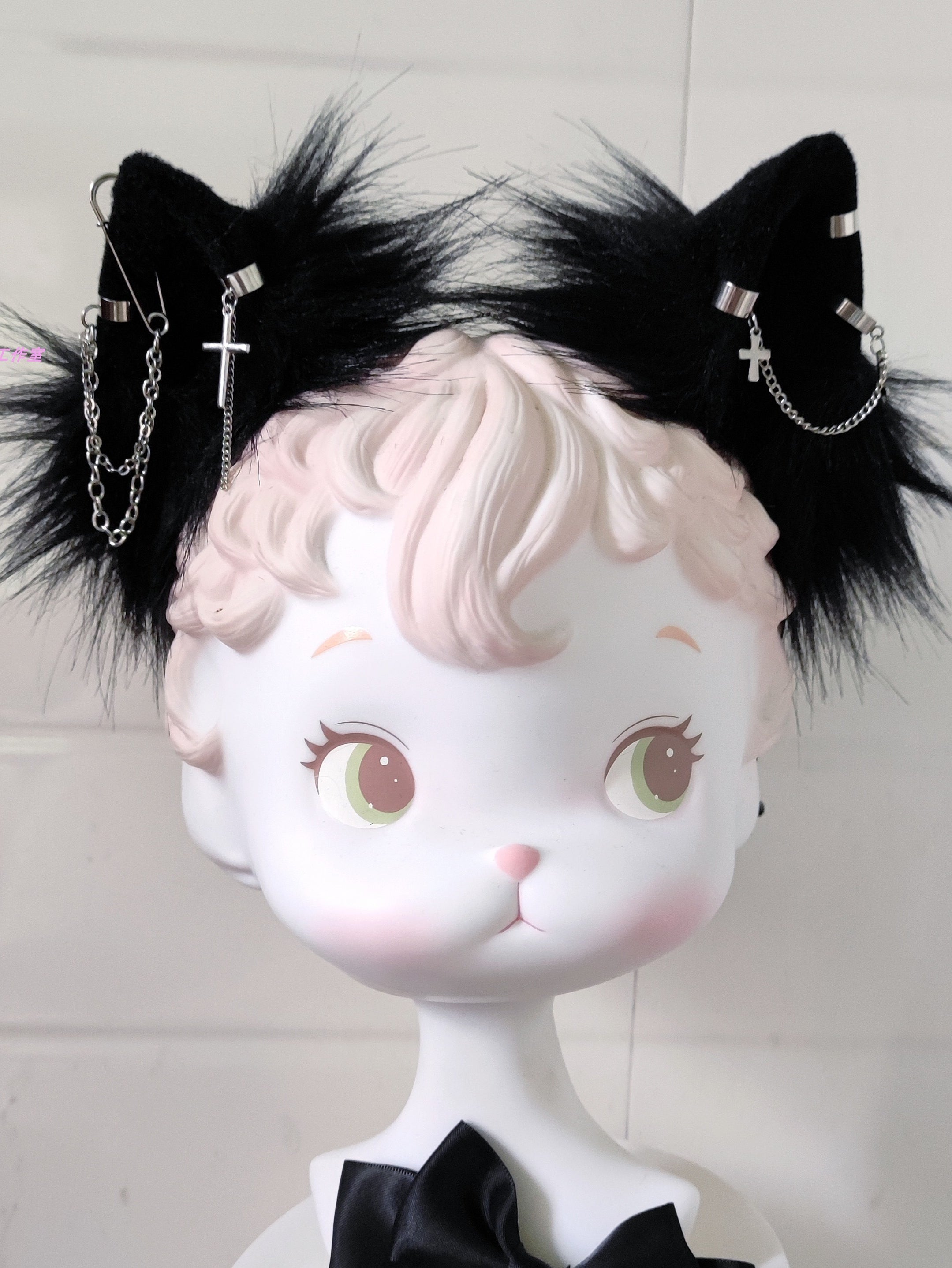 Simulation black cat animal ears headband