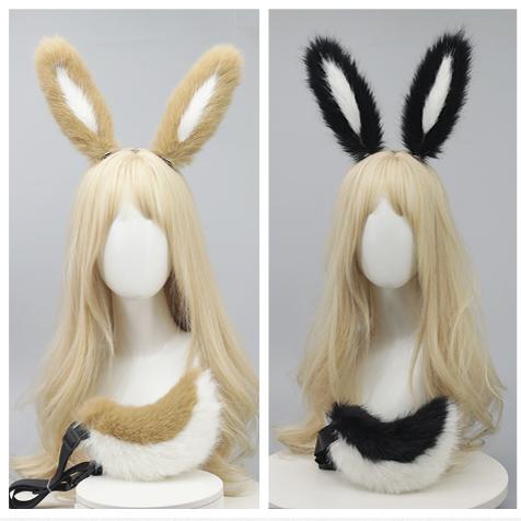 cos hand-made simulation animal ears pine plush rabbit ears