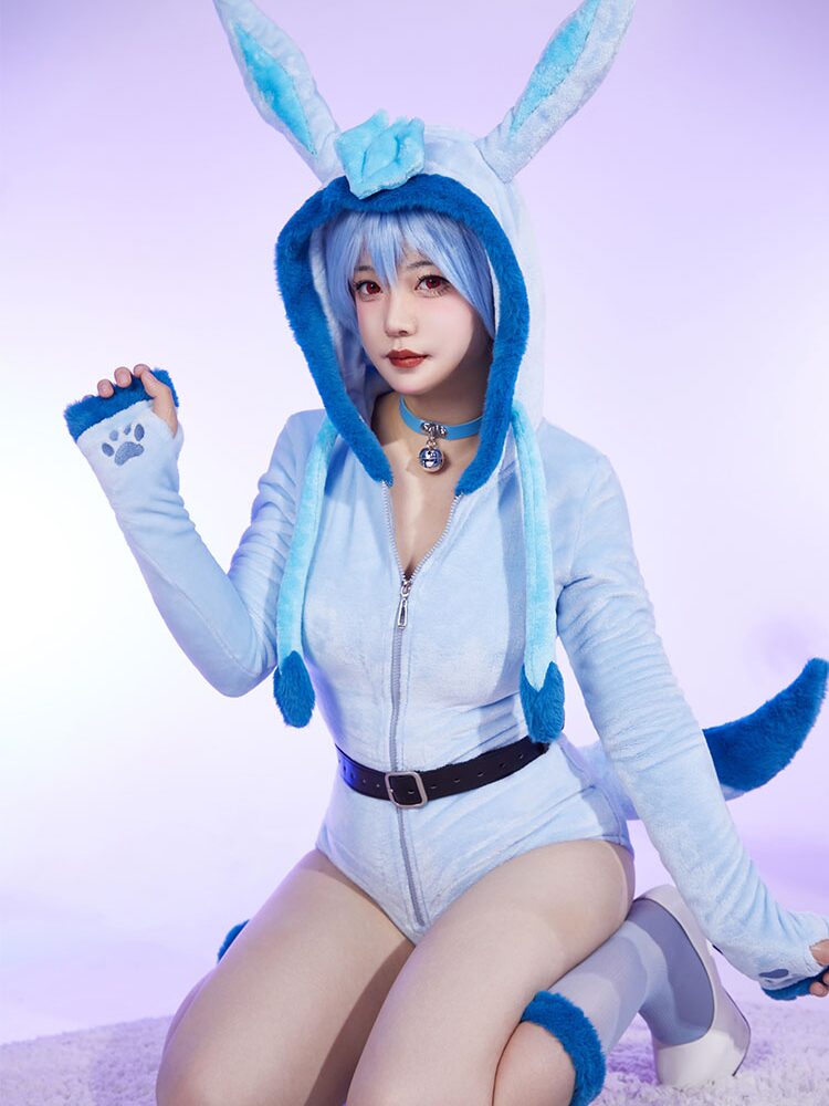 Blue plush cosplay female cute cartoon