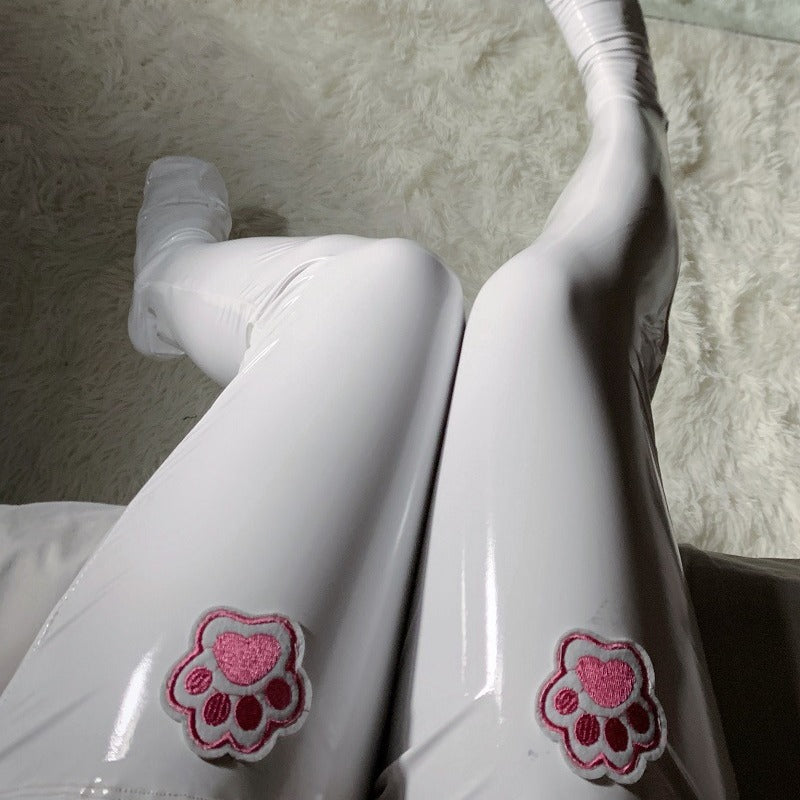 Cute 2D shiny long tights over the knee socks