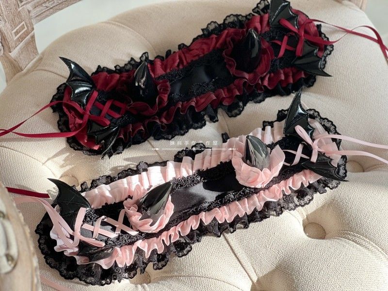 Dark Gothic Lolita Devil Horns Devil Wings Headband