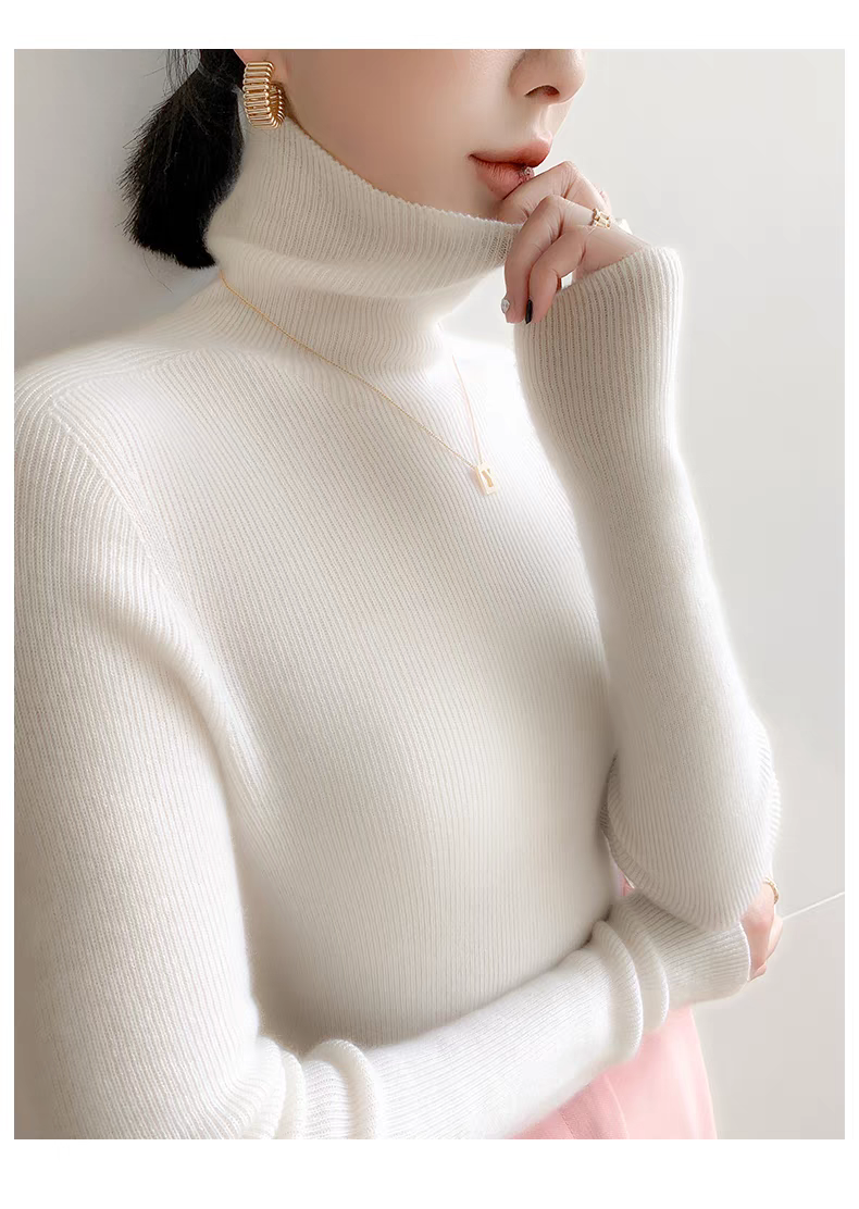 Autumn and Winter Fashion 100 Turtleneck Slim Cardigan