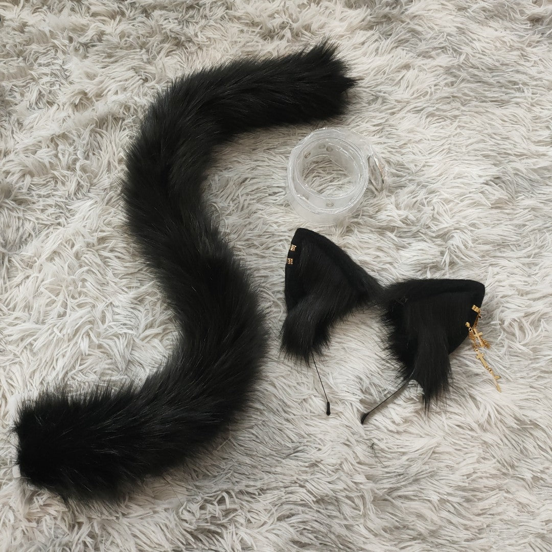 Cos handmade simulation cat ears and cat tail