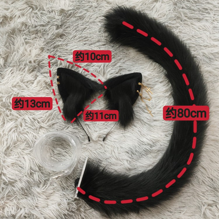 Cos handmade simulation cat ears and cat tail