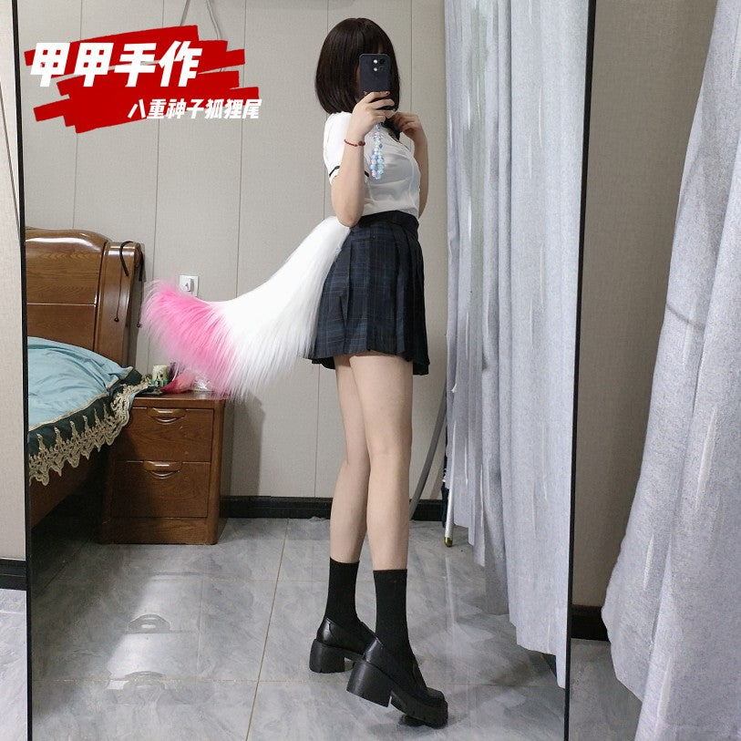Cosplay pink and white tail