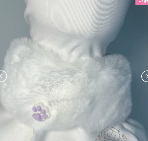 3480-Furry neck collar fur collar small claw neck collar
