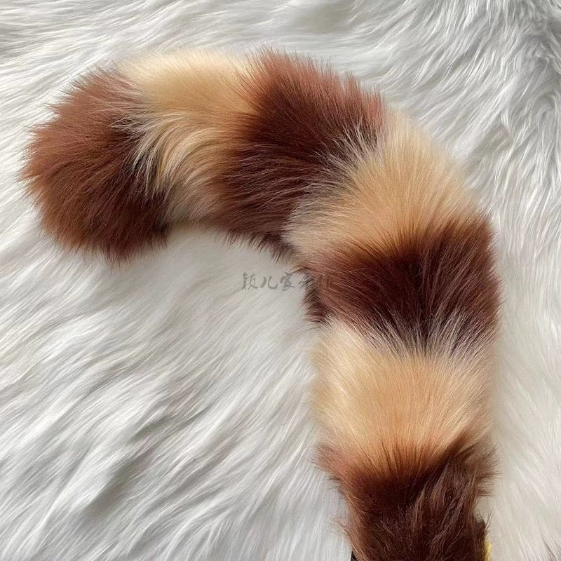Animal ear headdress red panda ears cos tail