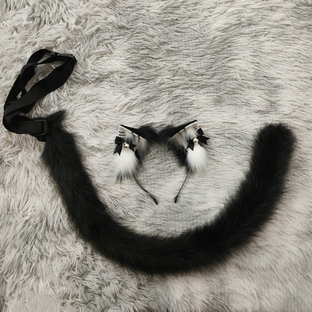 Cosplay animal ears handmade orange cat ears tiger stripes ears