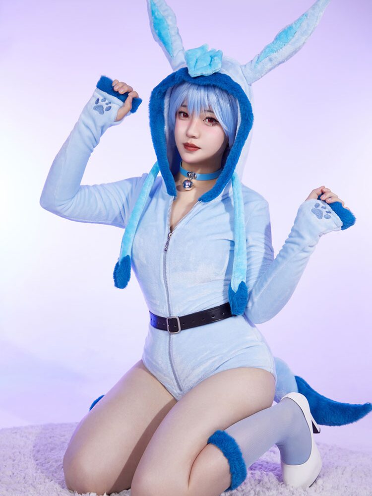 Blue plush cosplay female cute cartoon