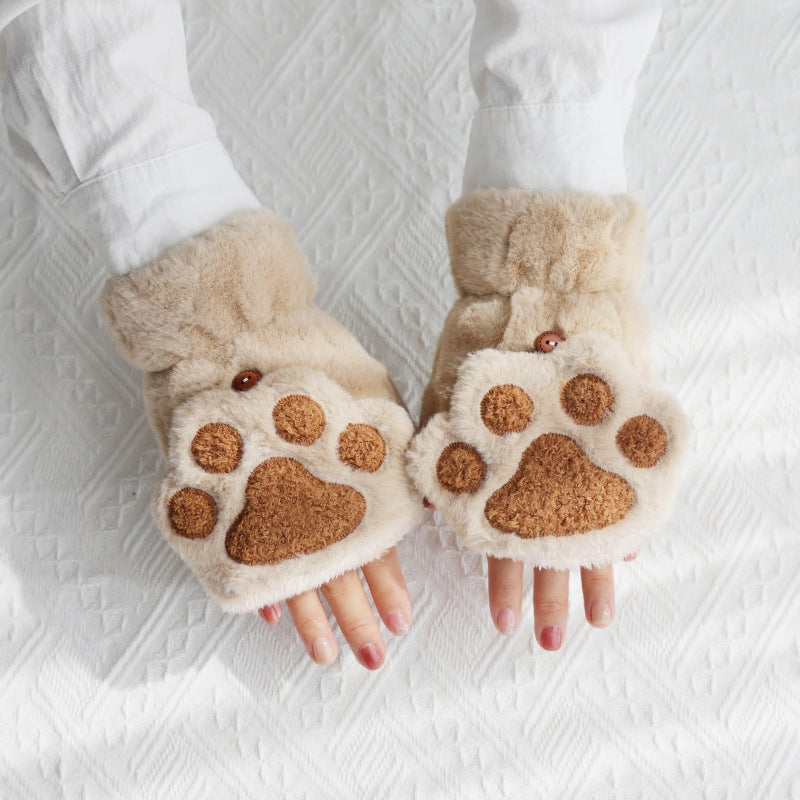 Women's half finger cat claw gloves