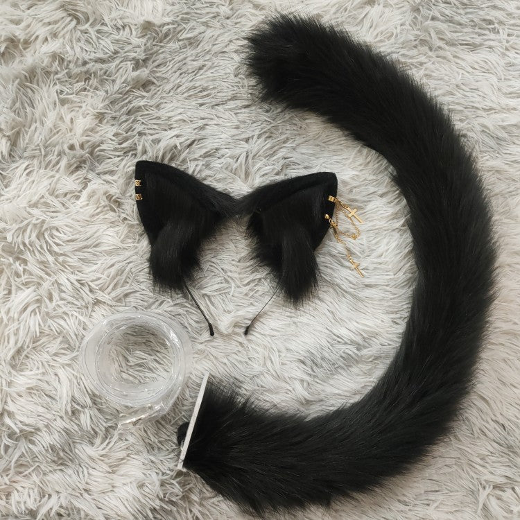 Cos handmade simulation cat ears and cat tail